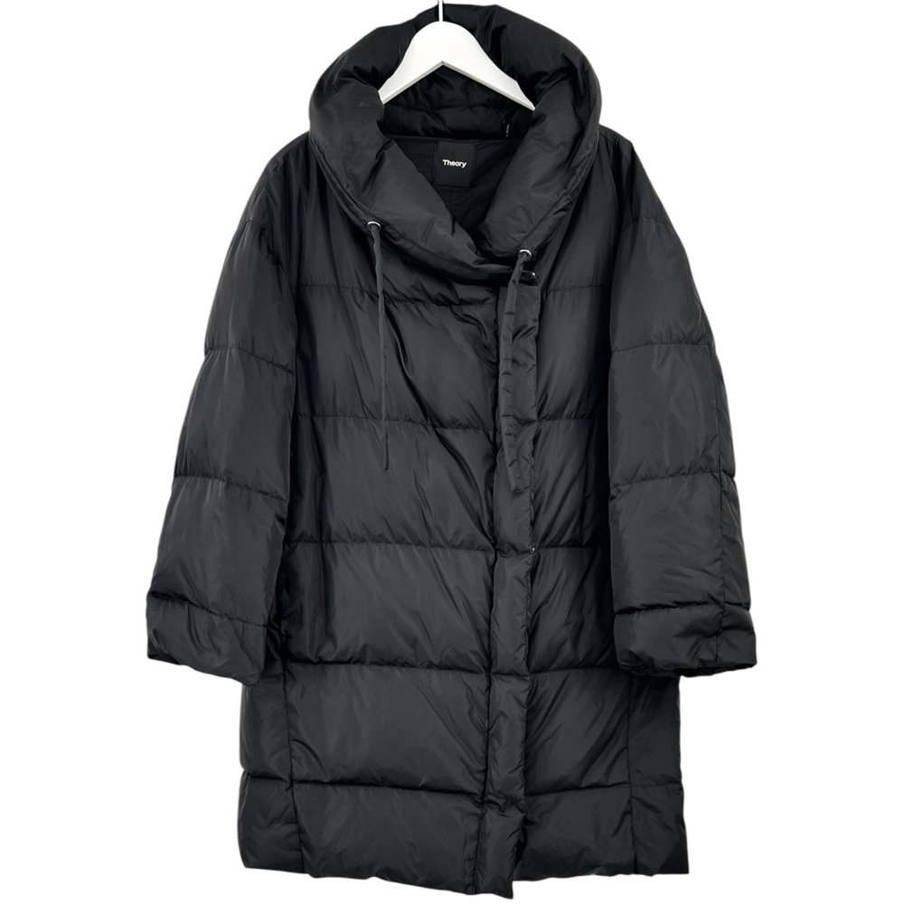THEORY Toralla Long Puffer - Black Winter Down Puffer Jacket Coat sz M